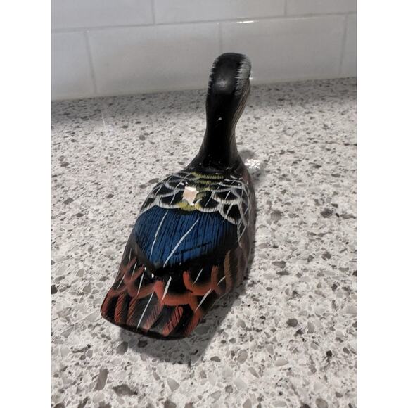 Vintage Hand Carved Wooden And Painted Duck - Picture 3 of 8